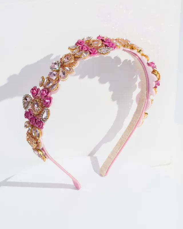 Pink Flower And Crystal Headband sold by Collete Hayman