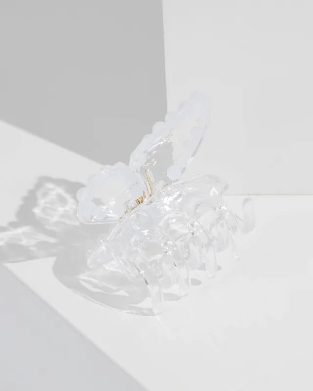 Clear Pearl Detail Butterfly Claw Clip sold by Collete Hayman