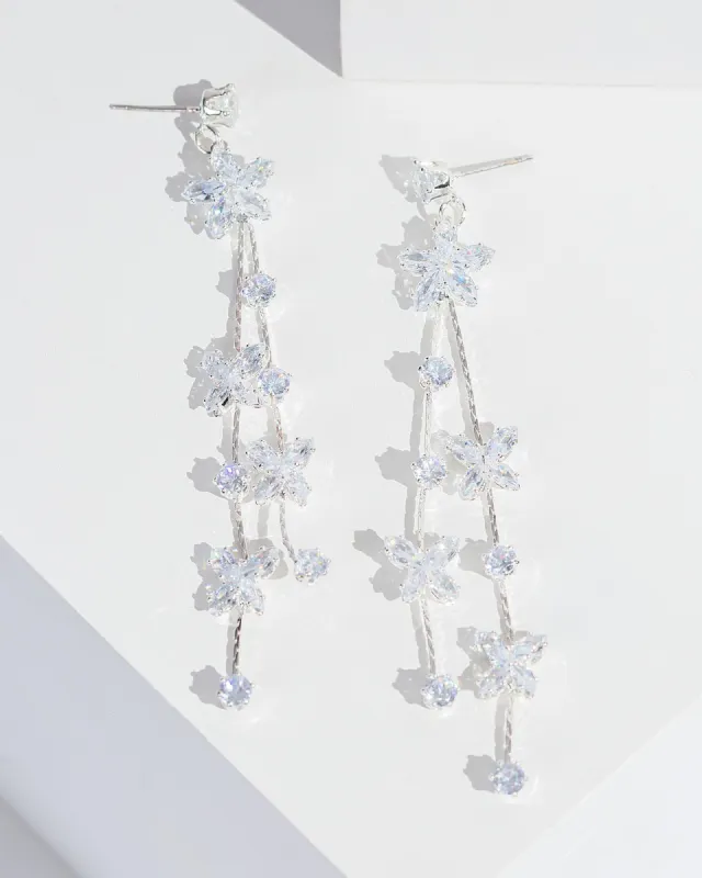 Crystal Thin Row Detail Drop Earrings sold by Collete Hayman