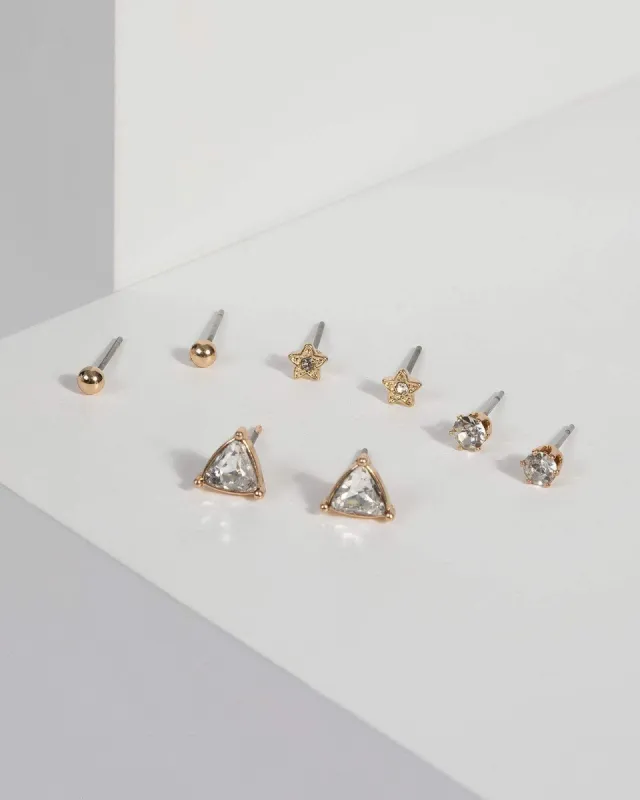 Crystal Stud Ear Stack Earrings sold by Collete Hayman