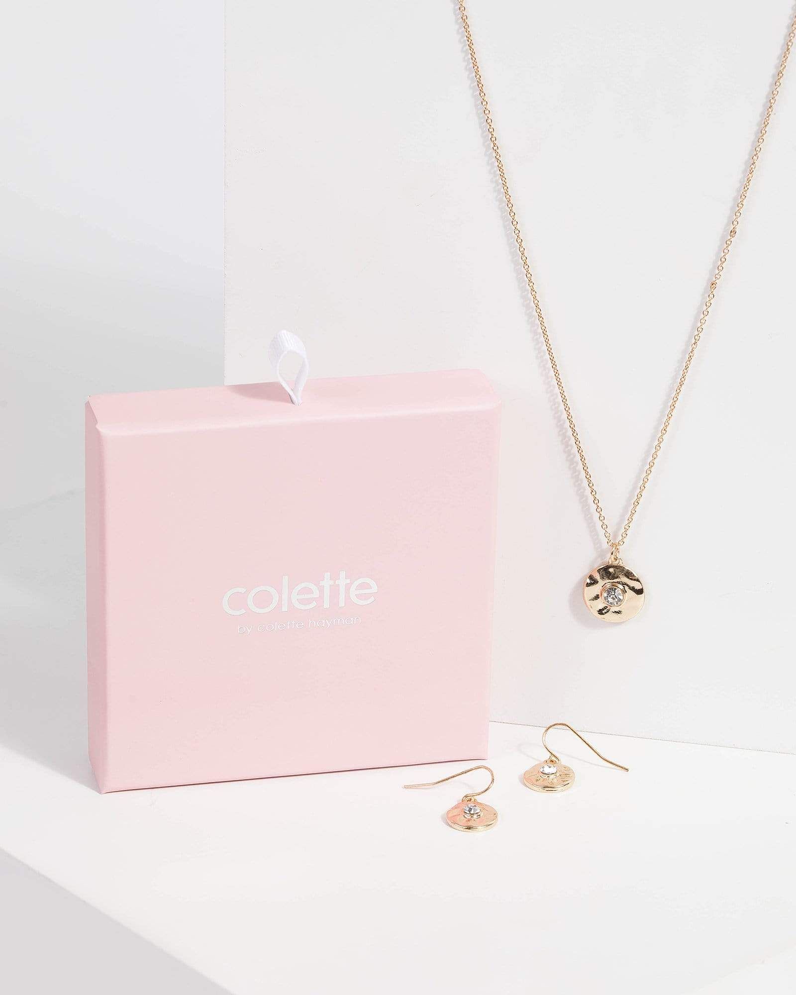 Gold Diamante Matching Necklace and Earring Set sold by Collete Hayman product image thumbnail 2