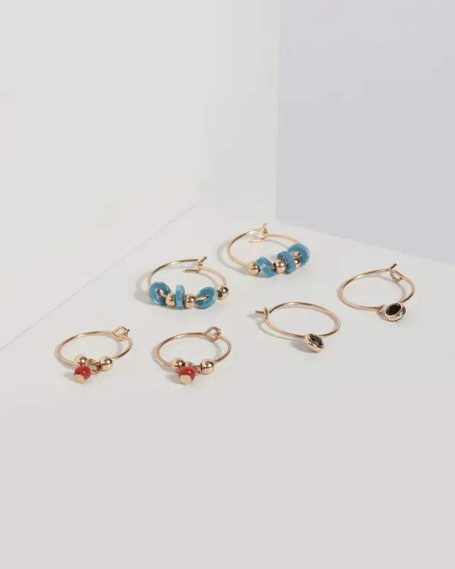 Gold Drop Pendant Hoop Earrings sold by Collete Hayman