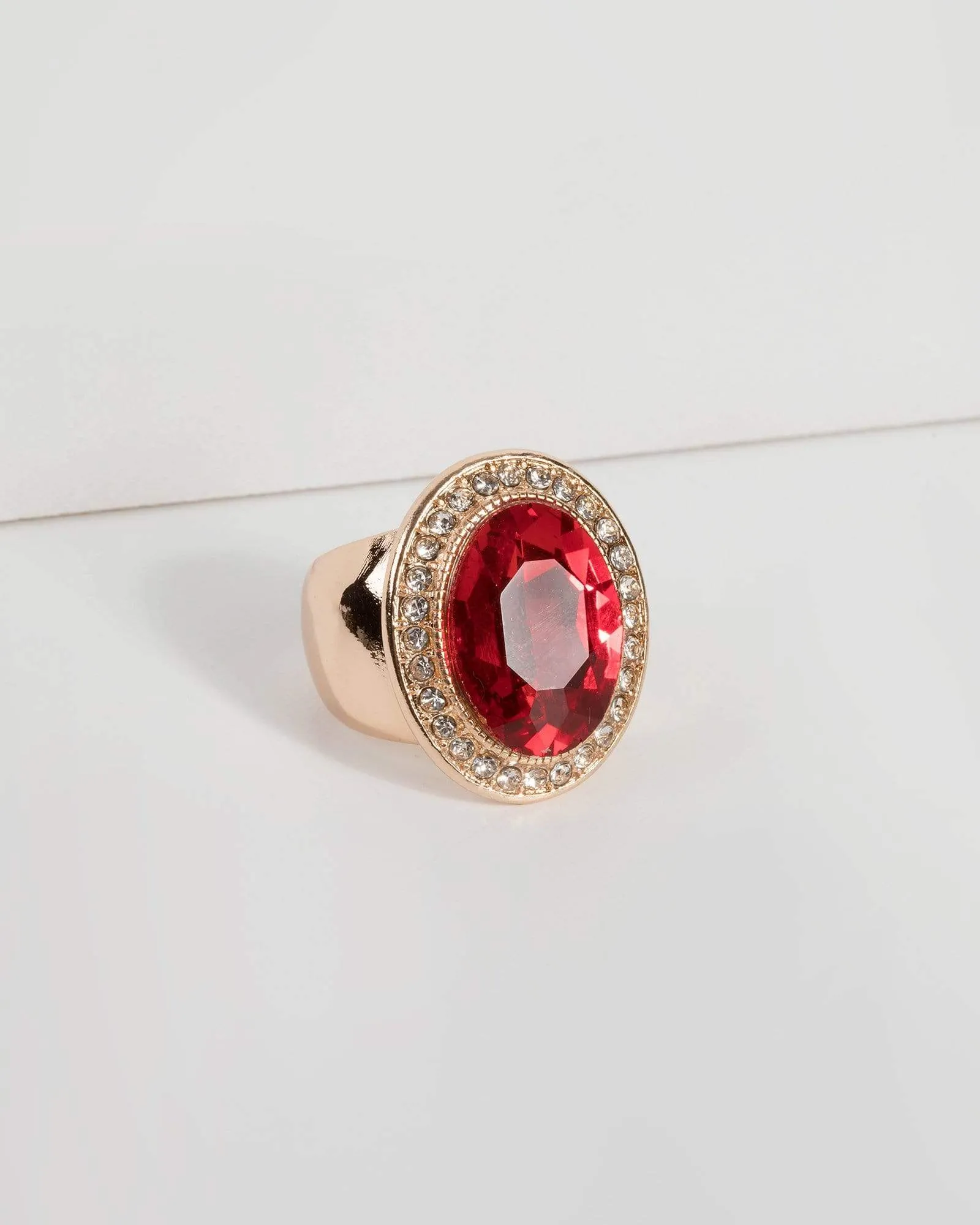 Gold Large Diamante Stone Ring sold by Collete Hayman