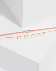 Pink Velvet Pendant Drop Choker sold by Collete Hayman