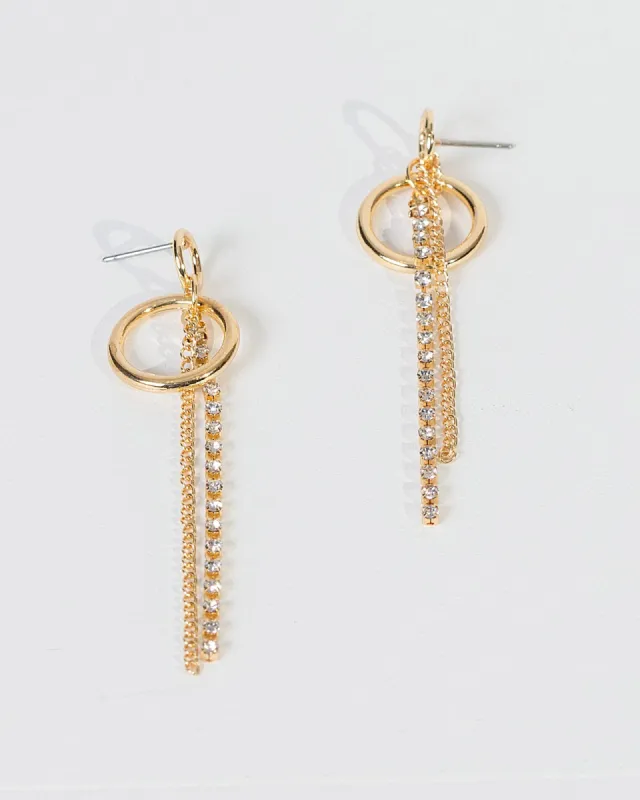 Crystal Double Hoop Drop Earrings sold by Collete Hayman