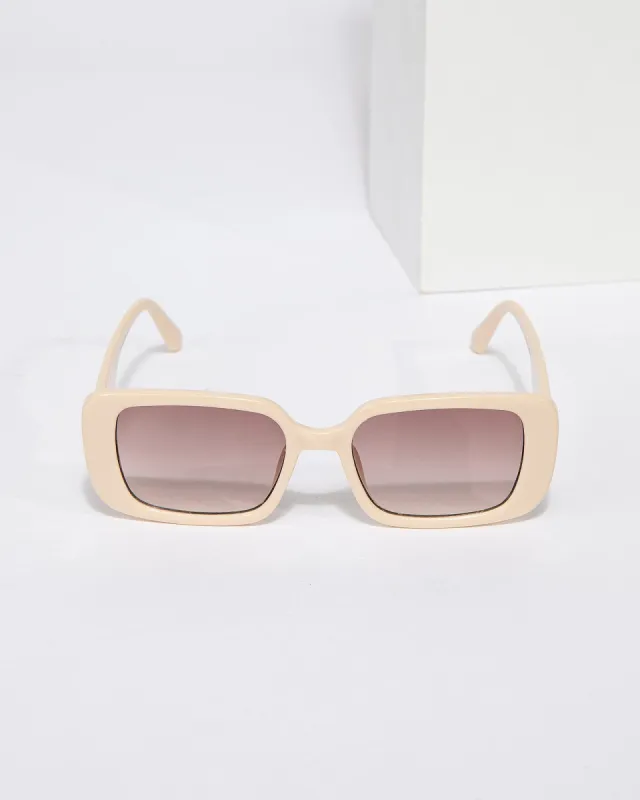 Nude Rectangle Thin Framed Sunglasses sold by Collete Hayman