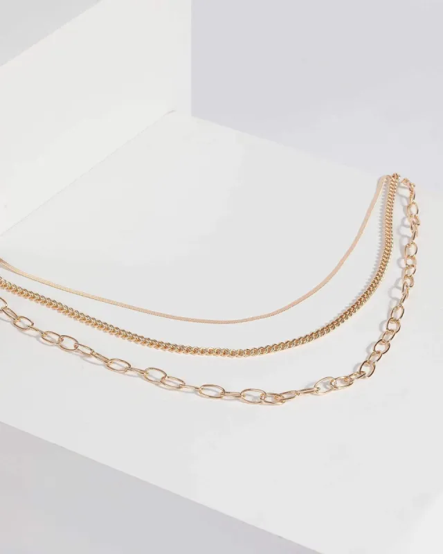 Gold Multi Chain Layered Necklace sold by Collete Hayman
