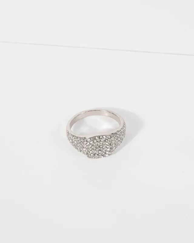 Silver Pave Square Band Ring sold by Collete Hayman