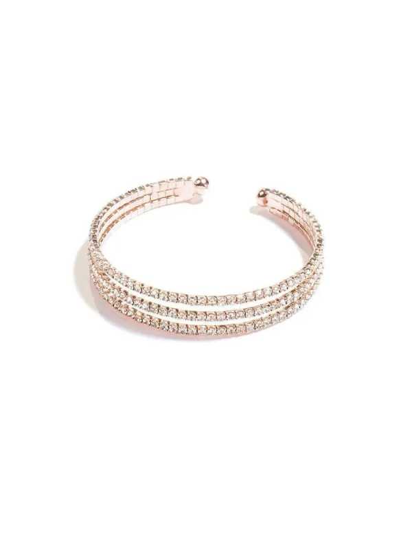 Diamante Cup Chain 3 Row Cuff Bracelet sold by Collete Hayman