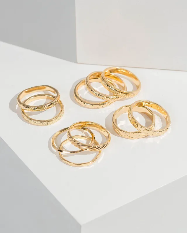 Gold Pattern Detail Ring Pack sold by Collete Hayman