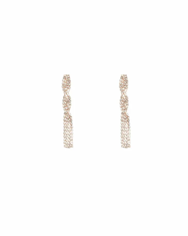 Twisted Diamante Tassel Drop Earrings sold by Collete Hayman