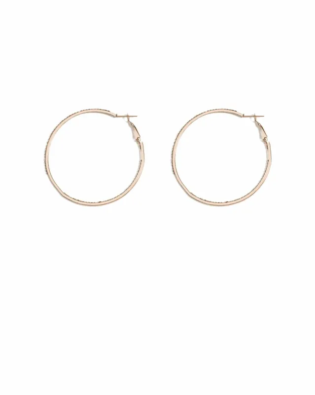 Fine Diamante Stone 45mm Hoop Earrings sold by Collete Hayman