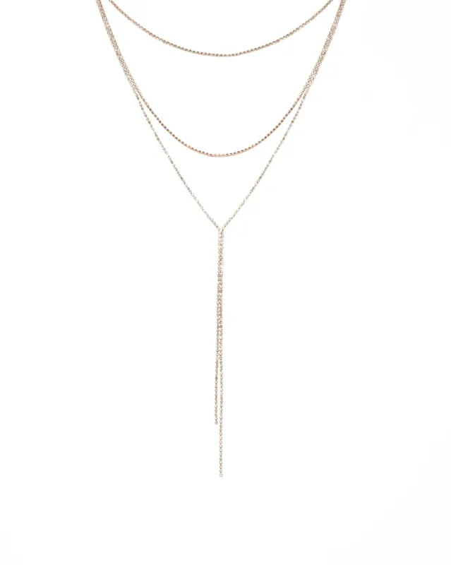 Multi Row Diamante Lariat Necklace sold by Collete Hayman