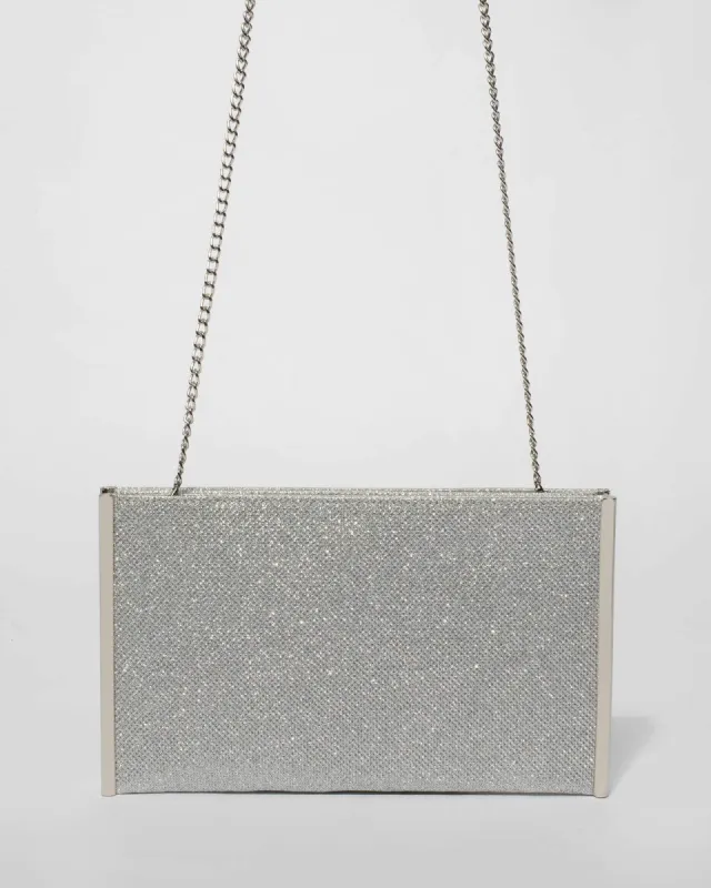 Silver Dany Double Pouch Clutch Bag sold by Collete Hayman