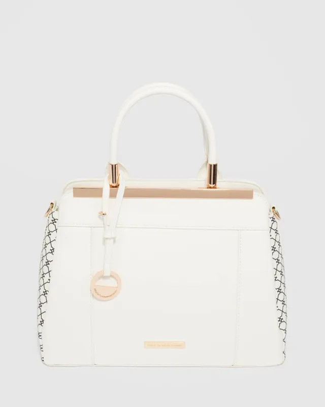 White Connie Medium Tote Bag sold by Collete Hayman