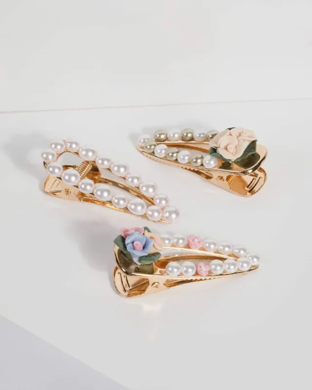Flower and Pearl Hair Clips sold by Collete Hayman