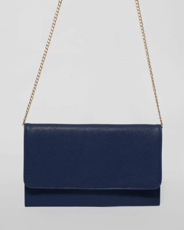 Navy Siobhan Clutch Bag sold by Collete Hayman