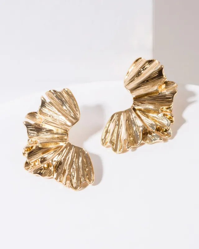 Gold Foil Look Stud Earrings sold by Collete Hayman