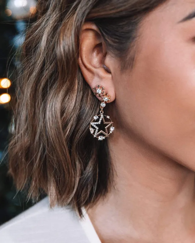 Diamante Star Drop Earrings sold by Collete Hayman