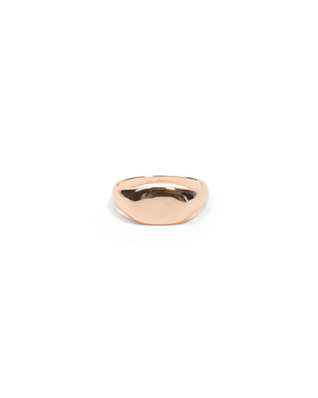 Rose Gold Tone Signet Metal Ring - Large sold by Collete Hayman
