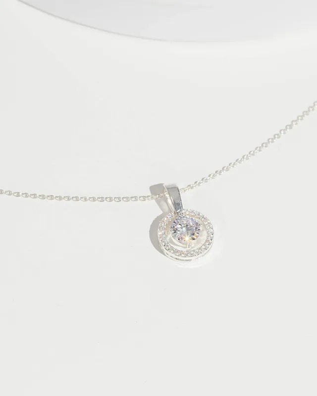 Crystal Cubic Zirconia Crystal Halo Necklace sold by Collete Hayman
