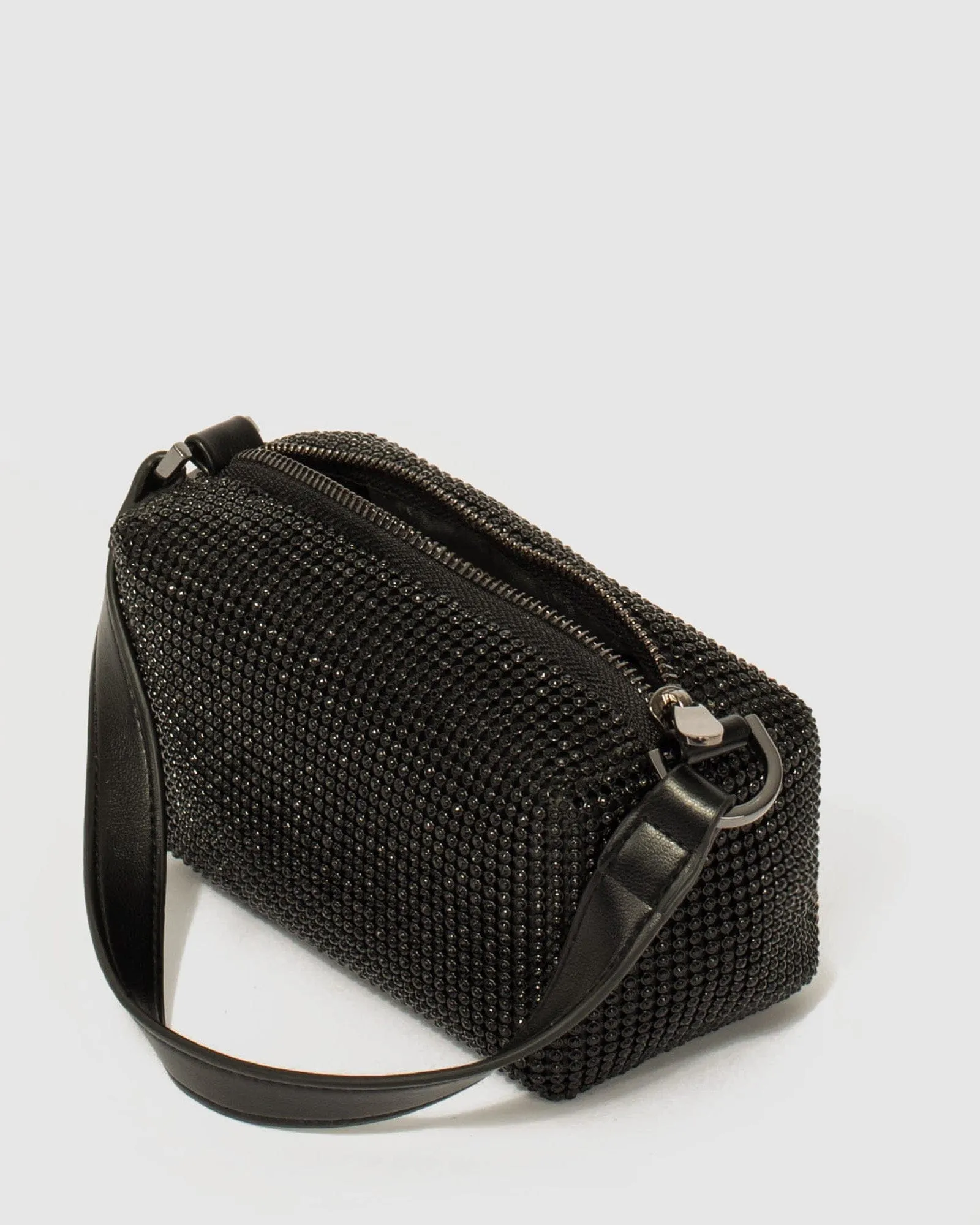 Black Monica Crystal Shoulder Bag sold by Collete Hayman product image thumbnail 4