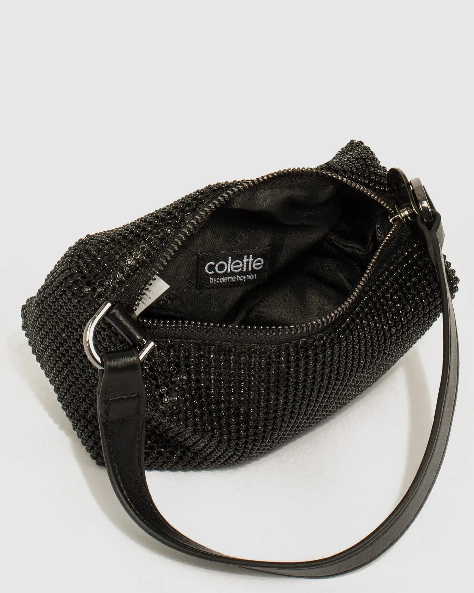 Black Monica Crystal Shoulder Bag sold by Collete Hayman product image thumbnail 5