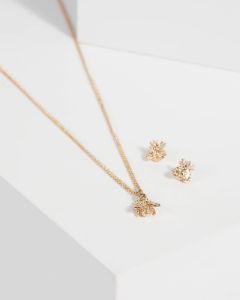 Gold Bee Matching Necklace and Earring Set sold by Collete Hayman