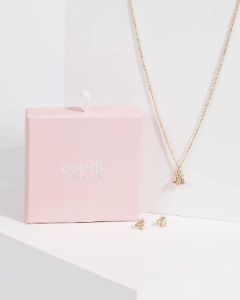 Gold Bee Matching Necklace and Earring Set sold by Collete Hayman