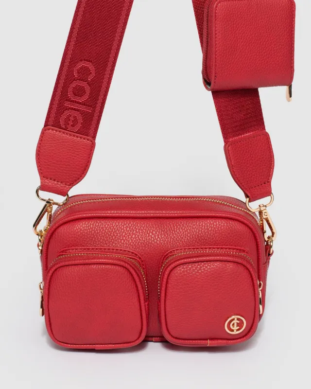 Red Amalia Double Pocket Crossbody Bag sold by Collete Hayman