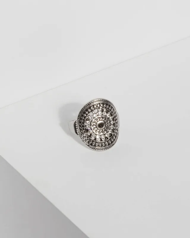 Silver Round Filigree Disc Ring sold by Collete Hayman