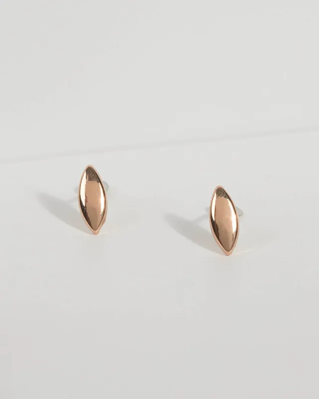 Rose Gold Plated Micro Oval Stud Earrings sold by Collete Hayman