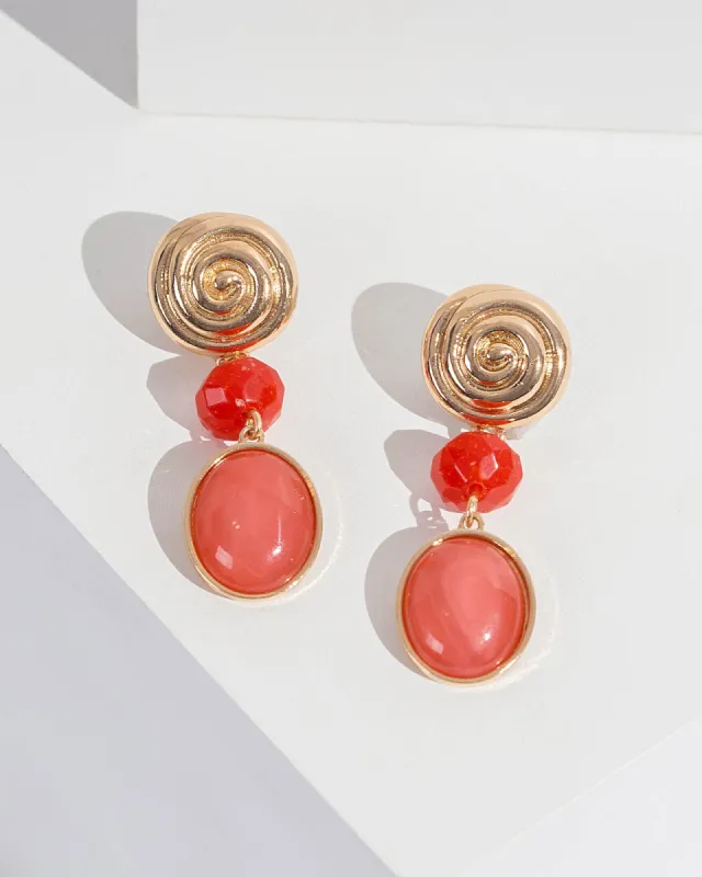 Brown Multi Stone Drop Earrings sold by Collete Hayman