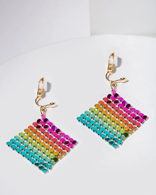 Multi Colour Mesh Clip On Earrings sold by Collete Hayman
