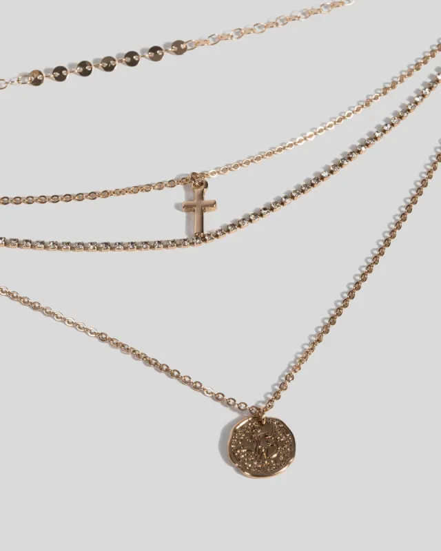 Gold Diamante Coin Pendant Necklace sold by Collete Hayman