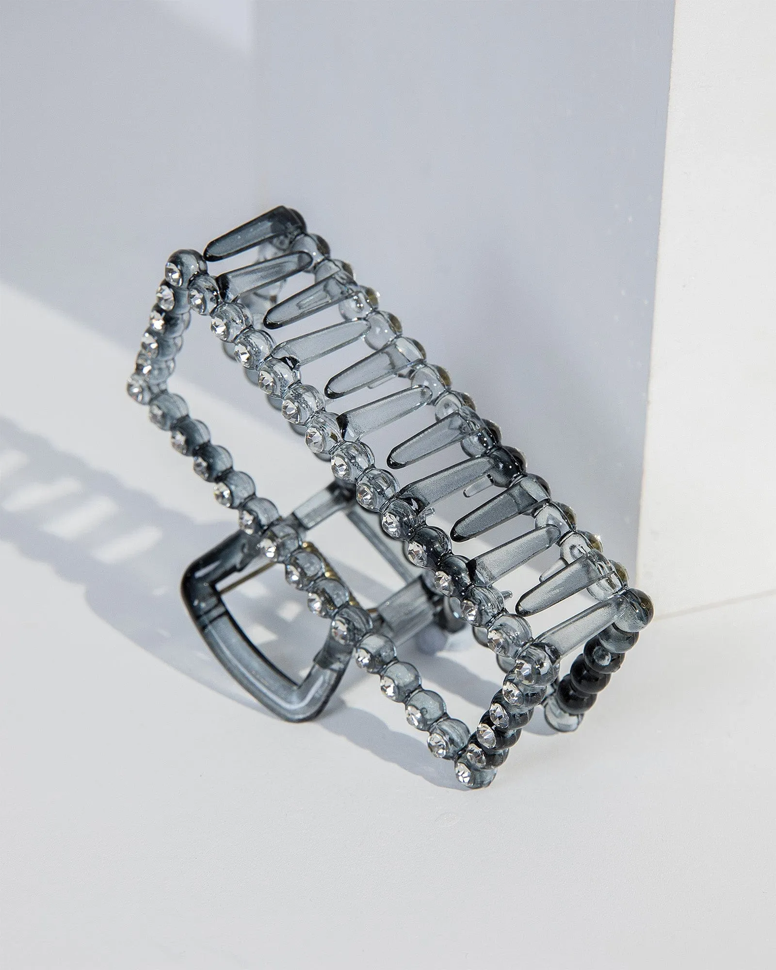 Black Crystal Around Rectangle Claw Clip sold by Collete Hayman product image thumbnail 2