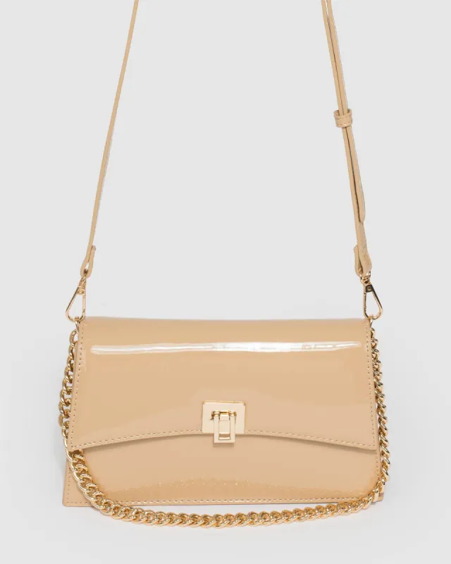 Alana Lock Nude Shoulder Bag sold by Collete Hayman