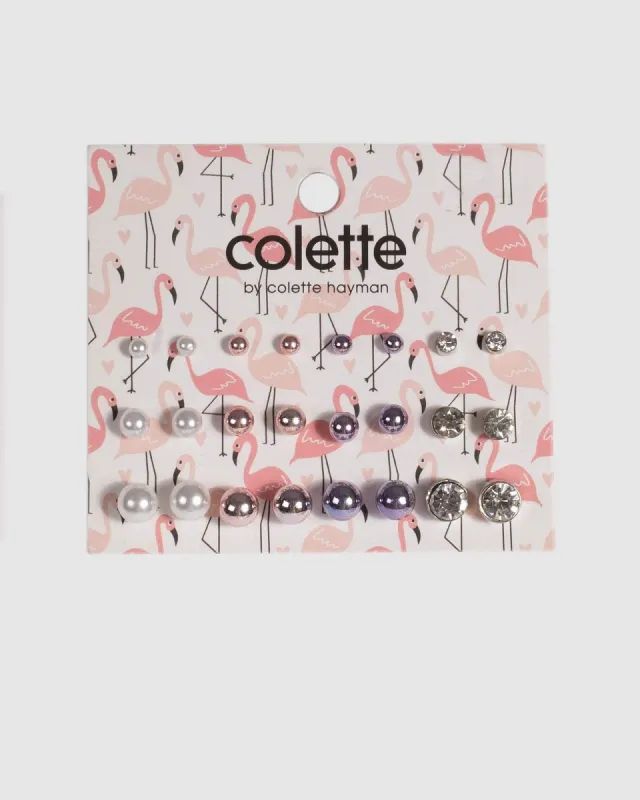 Silver Diamante Stud Earrings sold by Collete Hayman
