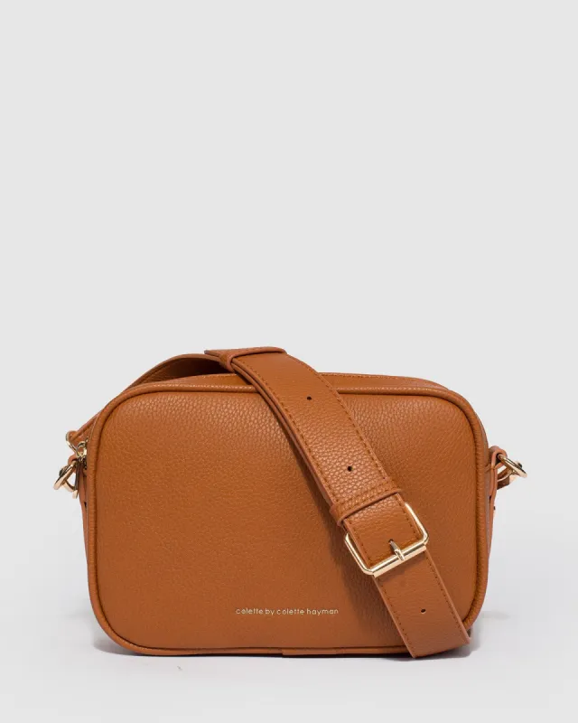 Tan Selena Crossbody Bag sold by Collete Hayman