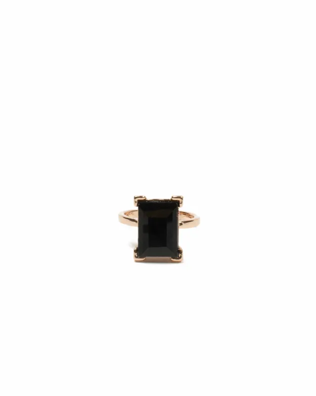 Black Gold Tone Cocktail Ring - Medium sold by Collete Hayman