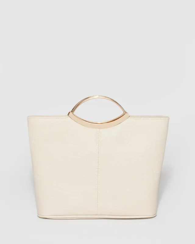 Ivory And Gold Jessie Clutch Bag sold by Collete Hayman