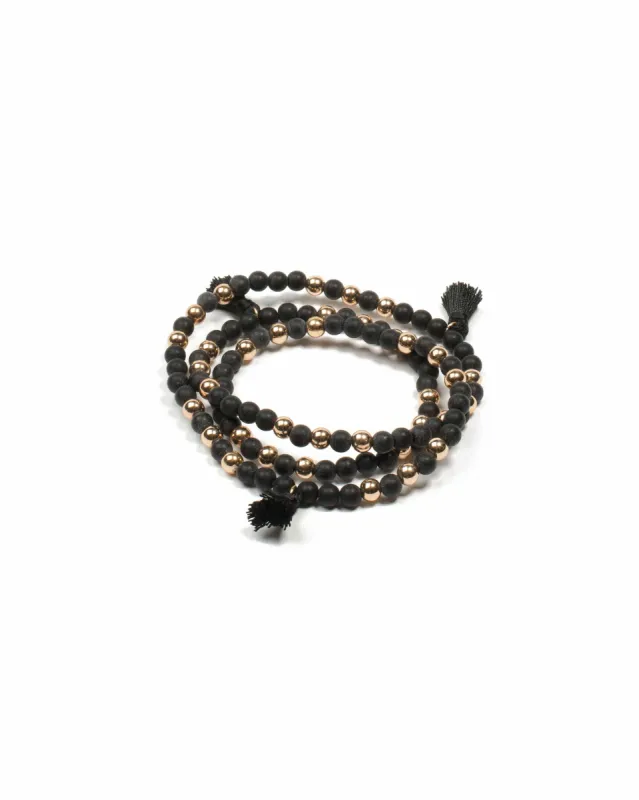 Black Gold Tone Wear 2 Ways Stretch Bracelet sold by Collete Hayman