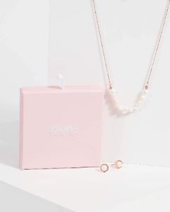 White Pearl Matching Necklace and Earring Set sold by Collete Hayman