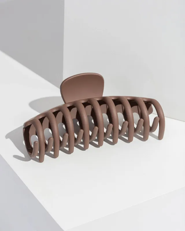 Brown Round Matte Claw Clip sold by Collete Hayman