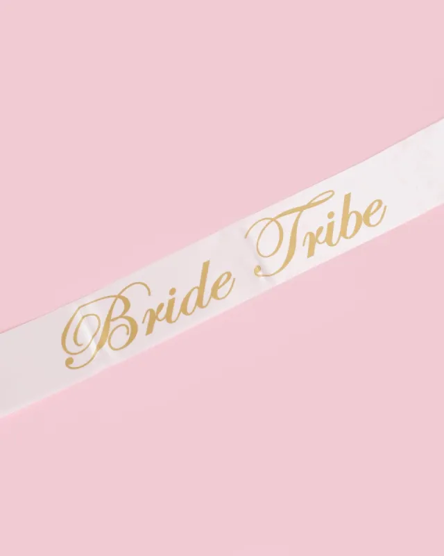White & Gold Bride Tribe Sash sold by Collete Hayman