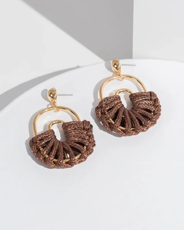 Brown Wrapped Oval Drop Earrings sold by Collete Hayman