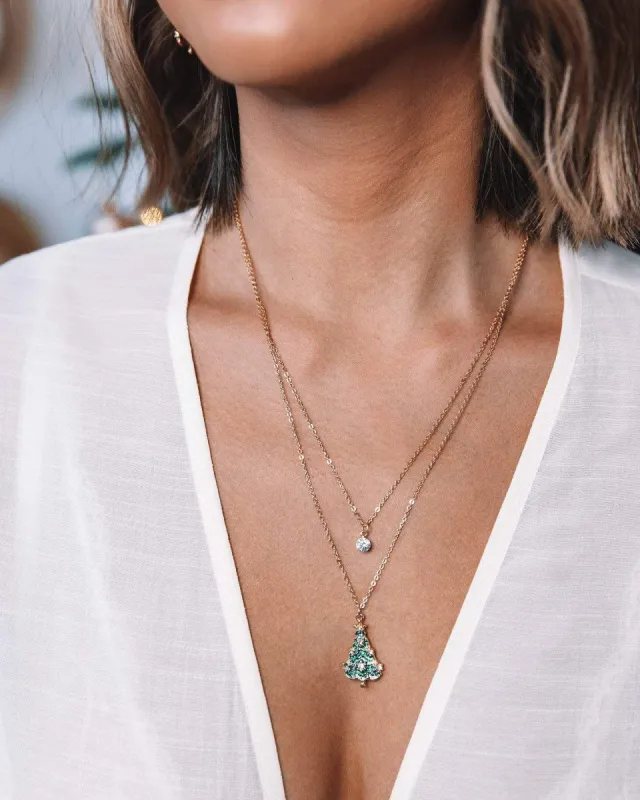 Double Layered Diamante And Christmas Tree Necklace sold by Collete Hayman