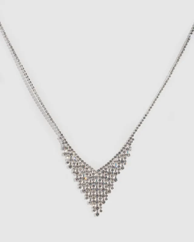 Crystal Tassel V Necklace sold by Collete Hayman