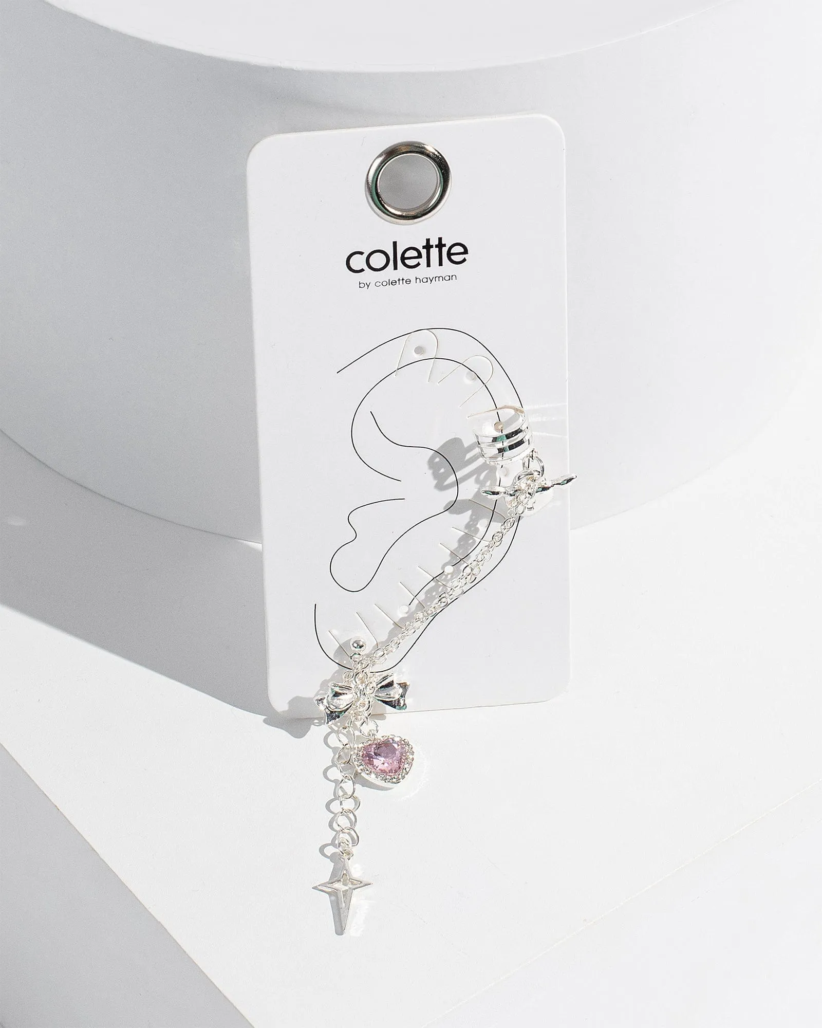 Pink Heart And Bow Ear Cuff Earring sold by Collete Hayman product image thumbnail 2