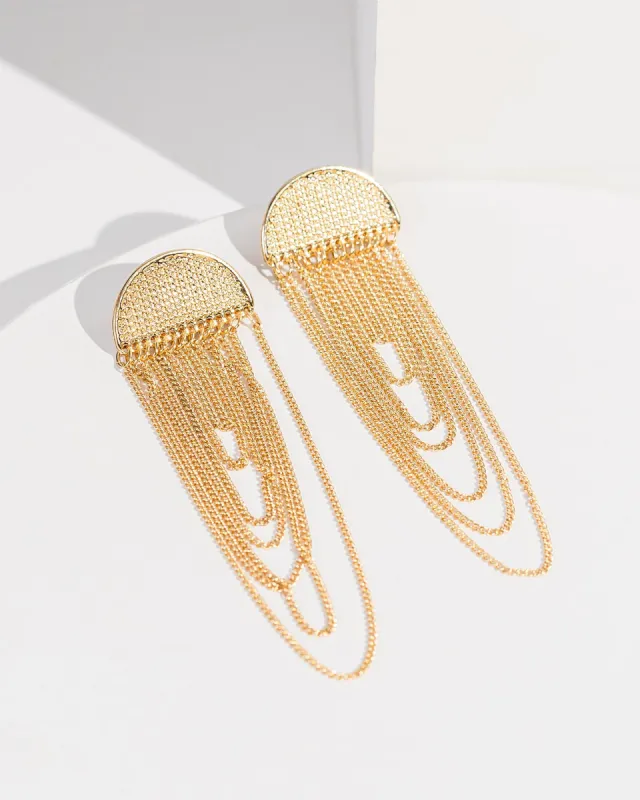 Gold Draping Chain Stud Earrings sold by Collete Hayman